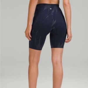 Lululemon Wunder High Rise Biker Shorts 2 XS Sun Bleached Wash True Navy